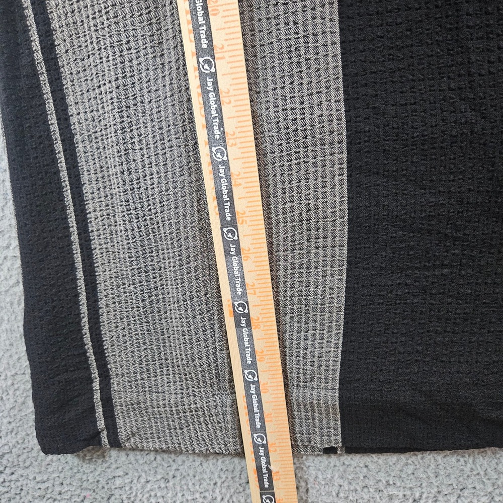 Soft Surroundings Black Gray Striped Tunic Top Women's Large‎ Roll Tab Sleeve - Picture 10 of 11
